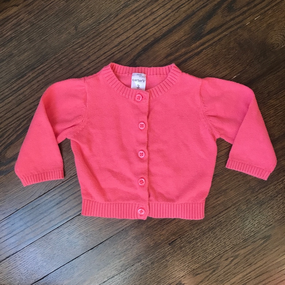 EUC Carter’s pink button up cardigan sweater